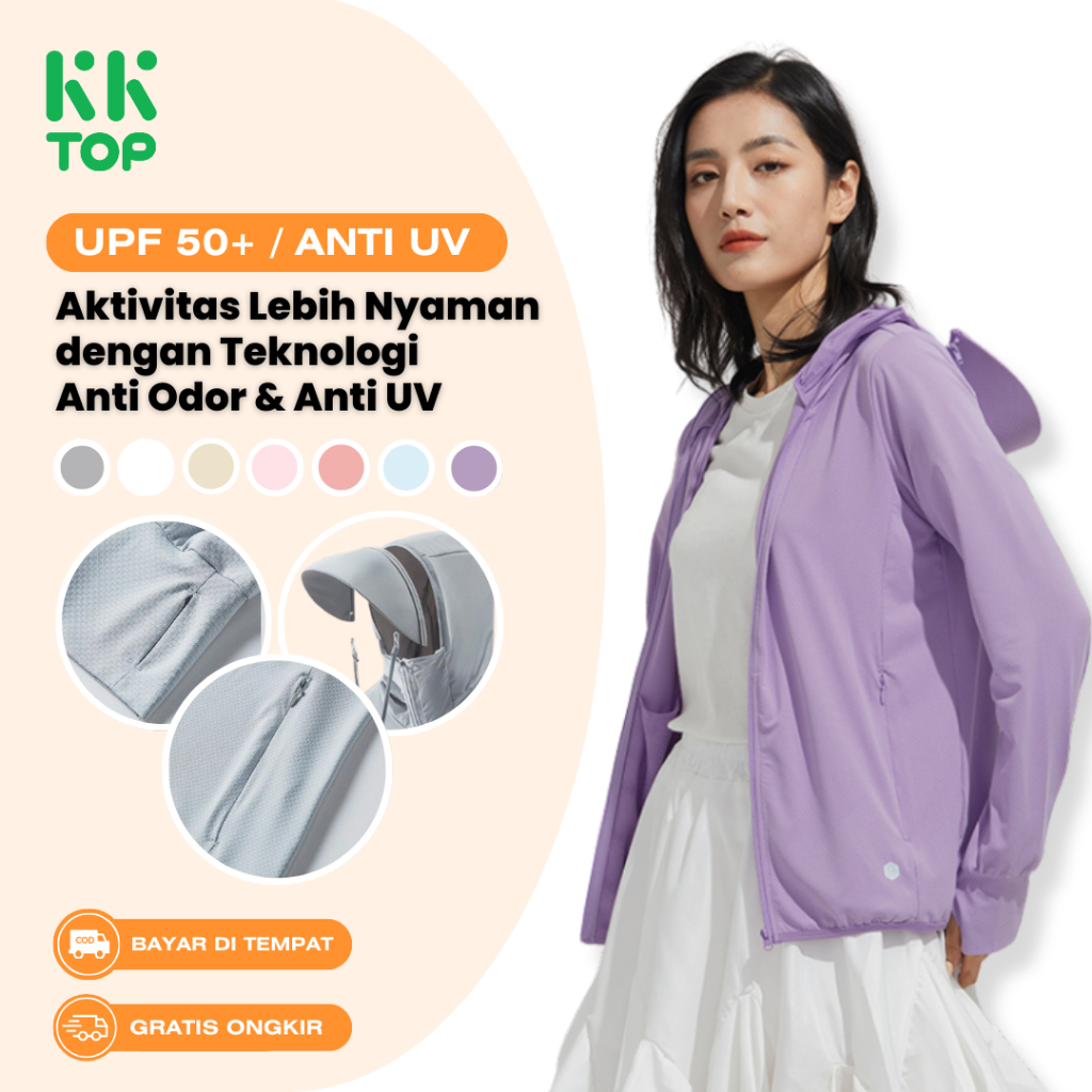 Jaket olahraga wanita anti UV UPF50+